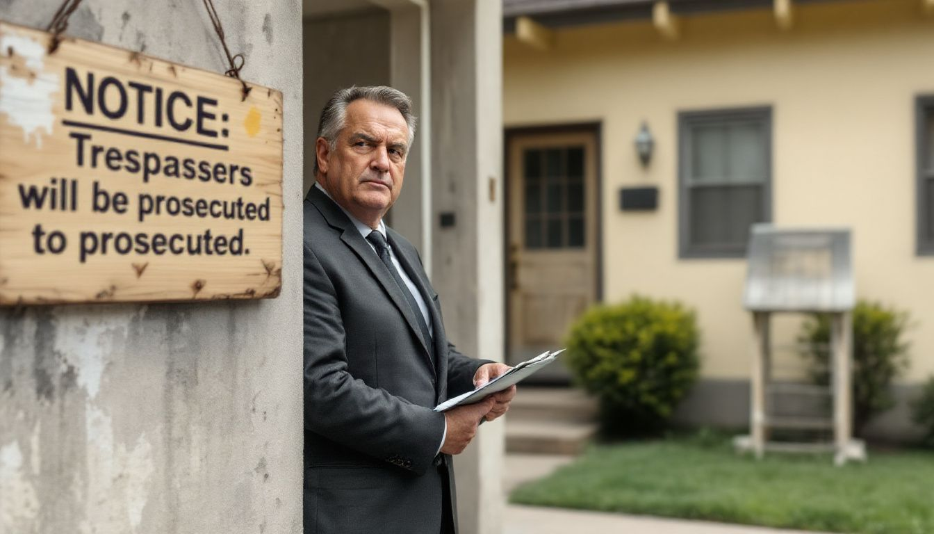 A property owner conducting a regular inspection to prevent squatters.